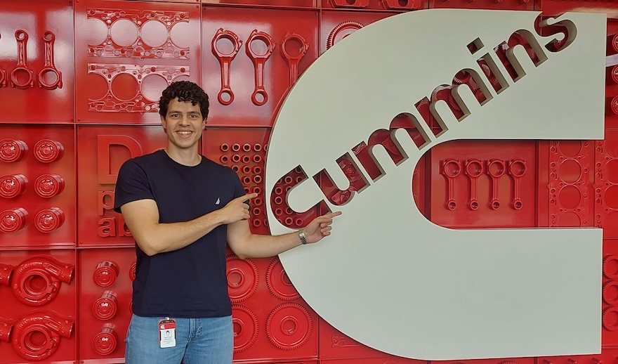 Person posting to Cummins sign